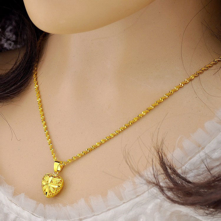 Heart Shaped Memorial Necklace I Artifical Gold