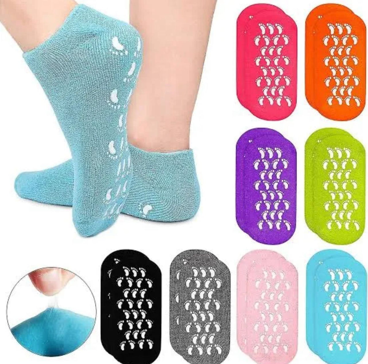 1 Pair Silicone Moisturizing Gel Heel Socks, Moisturizing Socks, Silicone Socks